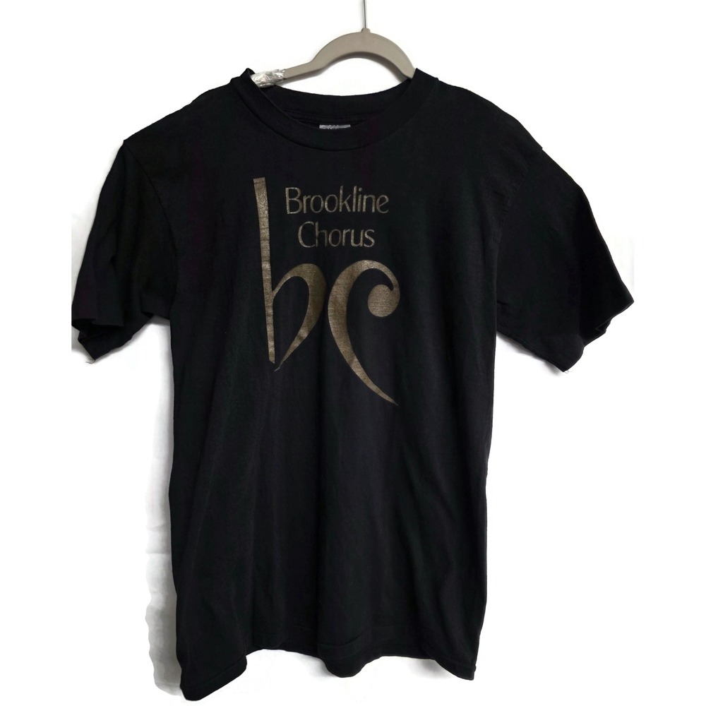 Vintage Oneita Power-T Brookline Chorus Single Stitch T-Shirt Black XL Made USA